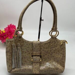 The Find Tan Elegant Tan Handbag with Gold Accents MCB9039K
